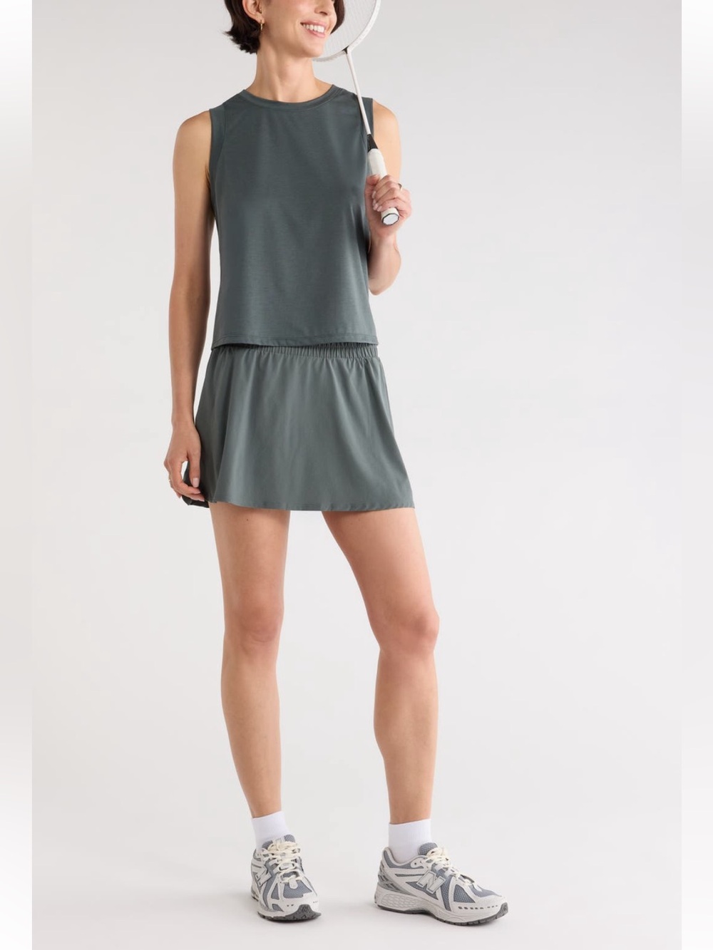 Zella Interval High Waist Skort Green Urban Medium NWT